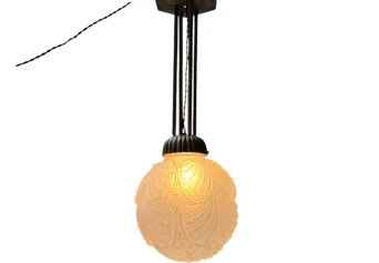 Art Deco Muller Frères Luneville Style Pendant Light, 1930s